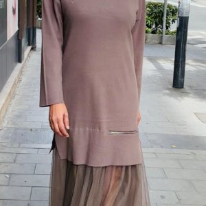Vestido punto cremallera