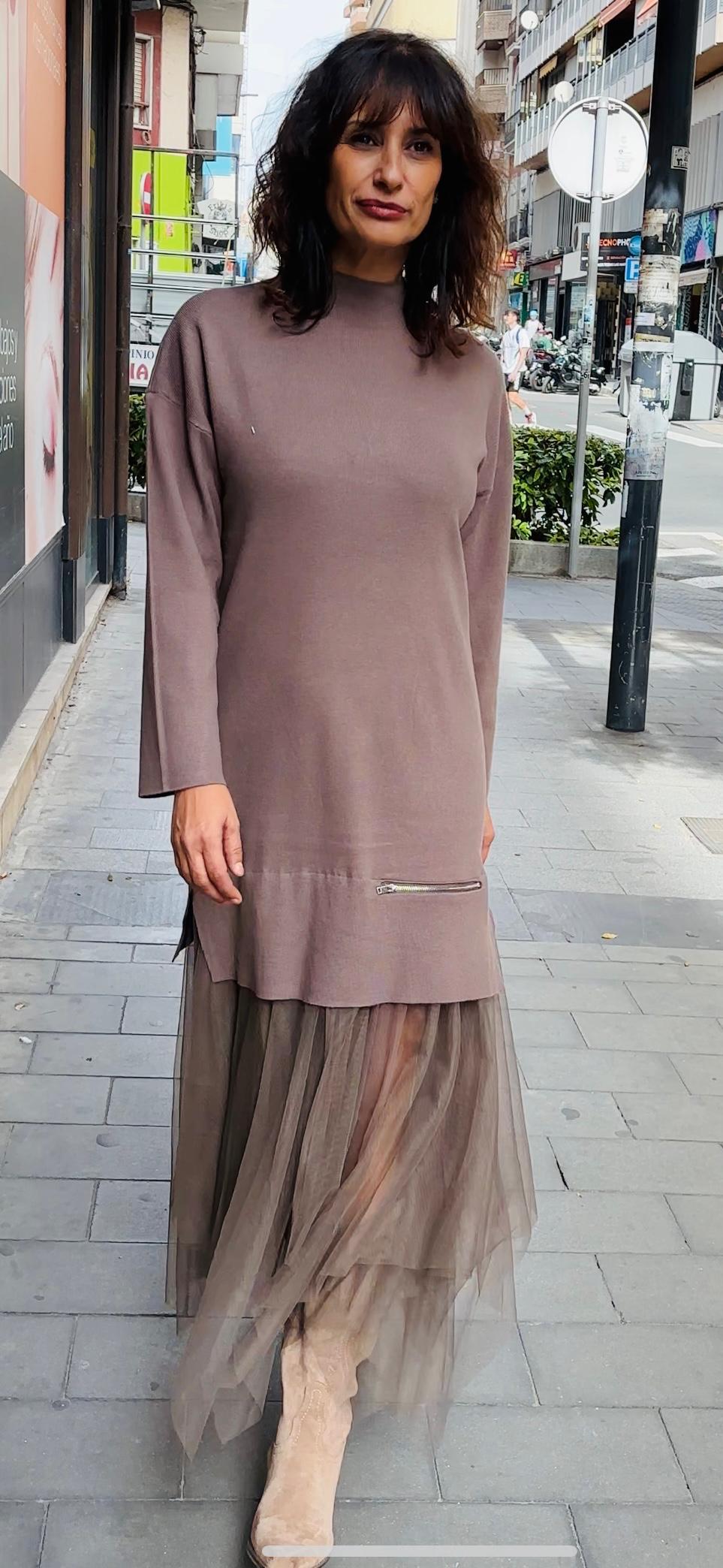 Vestido punto cremallera