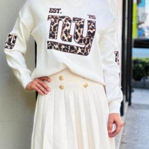 Falda punto cruda corta