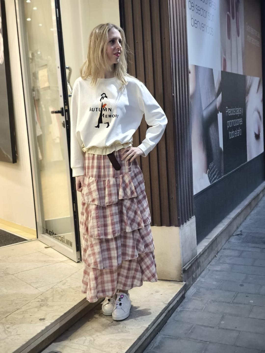 Falda cuadros volante - Imagen 2